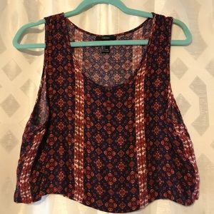 Forever 21. Summer Patterned Crop Top. Size L